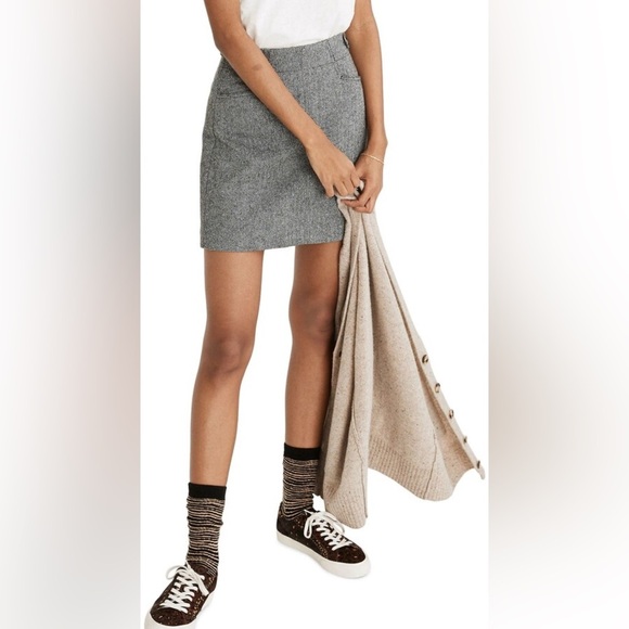 Madewell Dresses & Skirts - Madewell Women’s Herringbone Assembly A-Line Miniskirt NWT SZ 12